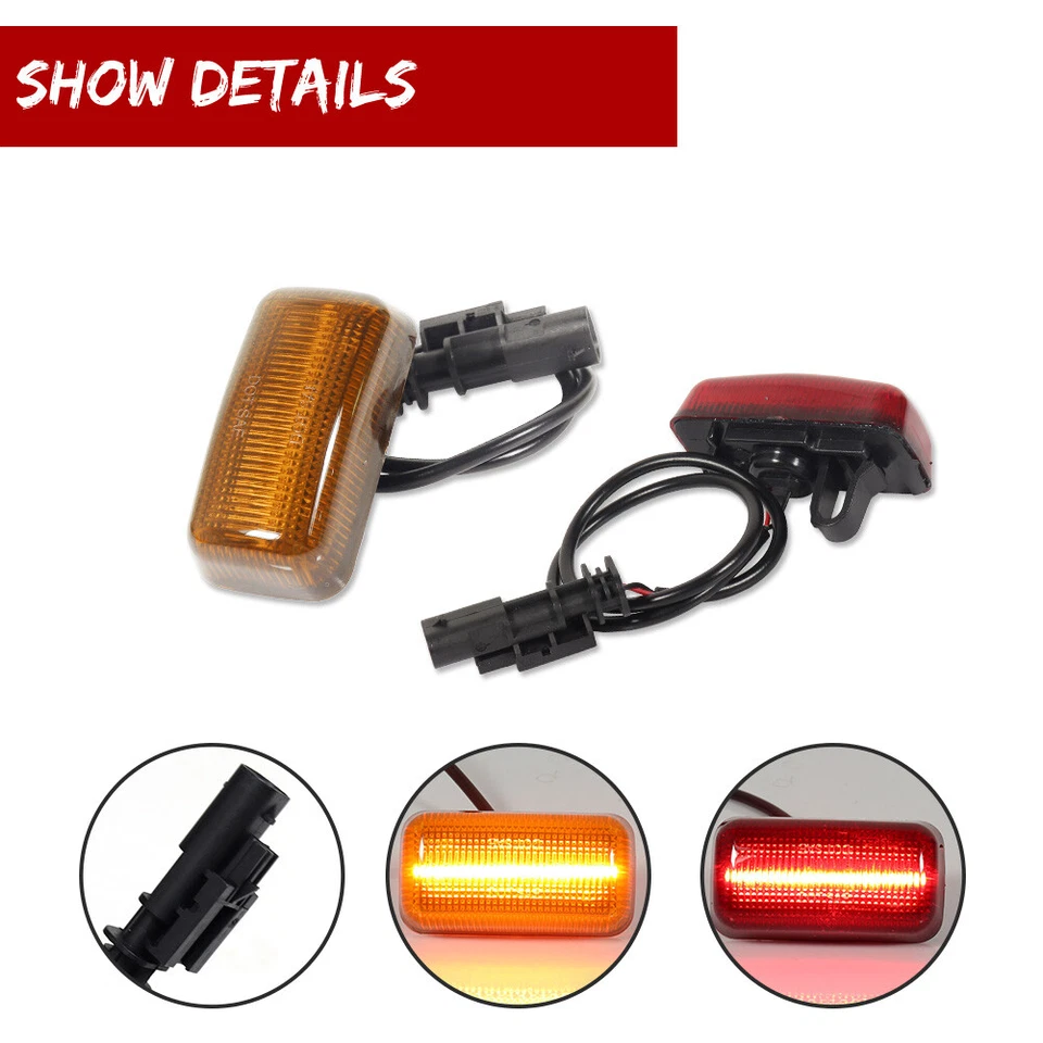 4PCS LED Fender Side Marker Lights For 15-23 Silverado Sierra Dually Chevy GMC - Image 3 of 4
