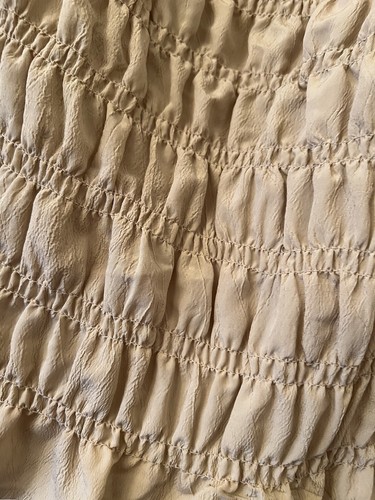 New H&M Beige Short Puff Sleeve Ruffle Blouse Top,Med - Picture 4 of 8