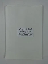 200 Qty. 6.25" x 9.25"  White Kraft Paper Merchandise Bag Retail Shopping Bags