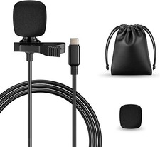Aokeo Professional Lavalier Lapel Microphone Omnidirectional Condenser Mic TypeC