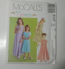 McCall's 3147 Size 4 5 6 Children's Dress in Two Lengths