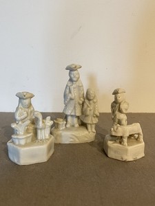Three sets of figurines 18th century Dehua Blanc de Chine European Dutch Kangxi
