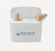 AUDIEN HEARING ATOM PRO 2 WIRELESS RECHARGEABLE OTC HEARING AID - WHITE
