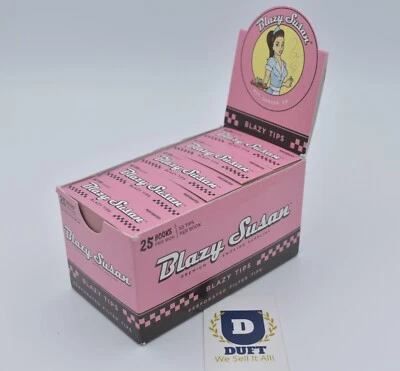 Blazy Susan Pink Roach Filter Tips Perforated Rolling Papers Booklets 1 5 10 Box