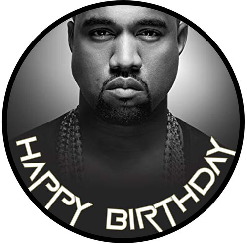EDIBLE Kanye KW Cake Topper Birthday Party Wafer / Icing 19cm (uncut) - Picture 4 of 9