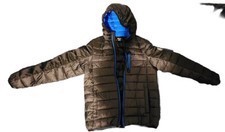 Boys Large Puffer Jacket Hooded Coat Black 14 -16