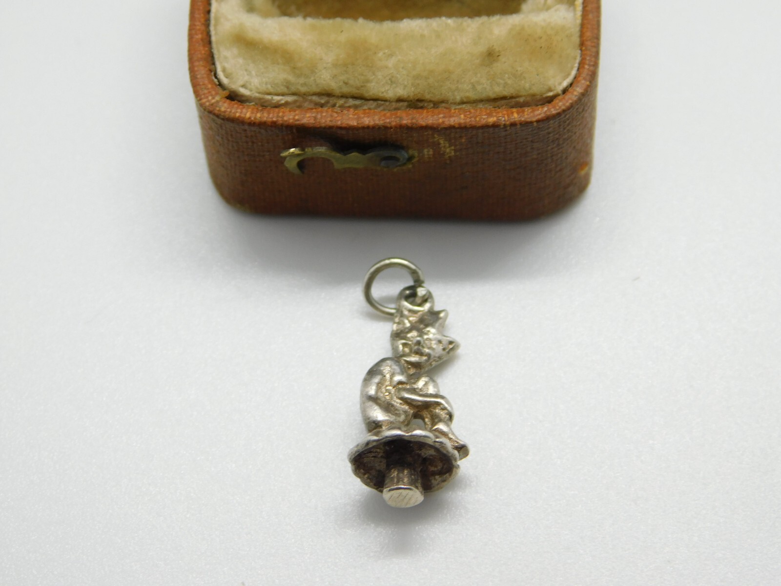 Sterling Silver Cornish Pixie on a Toadstool Char… - image 1