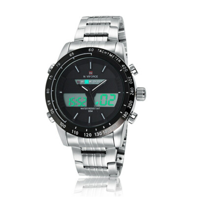 NAVIFORCE Men Watches LED Digital Quartz Watch Steel Wristwatch for Male w box
