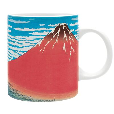 Hokusai Tasse 320ml Rot Fuji Subli Keramik Abystyle