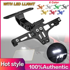 Universal Motorcycle Tail Tidy License Plate Holder Fender Eliminator LED Light