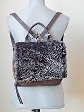 Nwt Via Repubblica Lambskin Fur Shearling Leather Suede Backpack Brown Italy