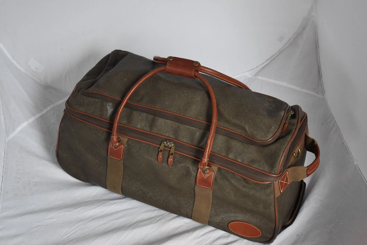Mulberry Vintage Khaki Scotchgrain Leather Zip Rolling Luggage