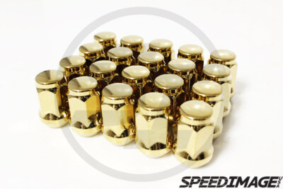 メル80572⭐ Z RACING BALL SEAT OEM STEEL LUG NUTS 19HEX 35MM GOLD 12X1.5MM