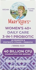 Mary Ruth's 3-in-1 Women's 40+ Probiotic 30 Capsule 40 Billion CFU Exp 2/27
