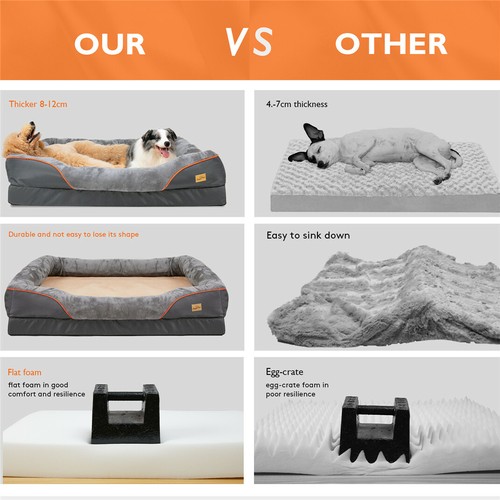 Waterproof Durable Dog Bed Sleeping Bed Ultra Soft Anti-Slip Machine Washable - Picture 7 of 12