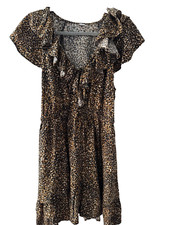 womens old navy dress size large ruffle animal print
