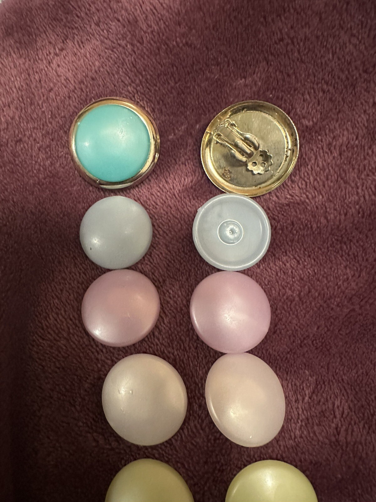 VTG Clip On Button Earring Set Interchangeable Sn… - image 2