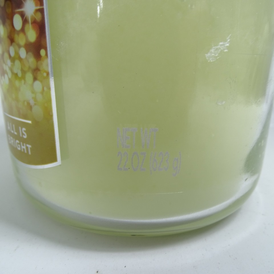 New Yankee Candle ALL IS BRIGHT Large Jar 22 Oz White New Christmas Wax