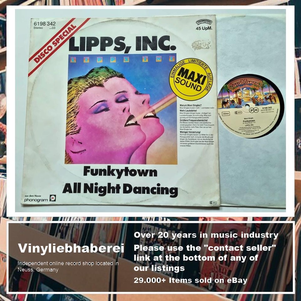 Lipps, Inc. Funkytown / All Night Dancing 12'' Vinyl Maxi Germany eBay