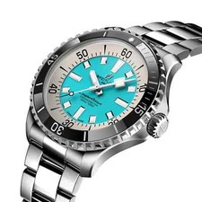 BREITLING SUPEROCEAN AUTOMATIC 44 TURQUOISE DIAL STAINLESS STEEL A17376211L2A1 2