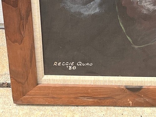 African Artist Reggie Quao 1980 Oil Painting of Men Playing Instruments - Picture 10 of 11