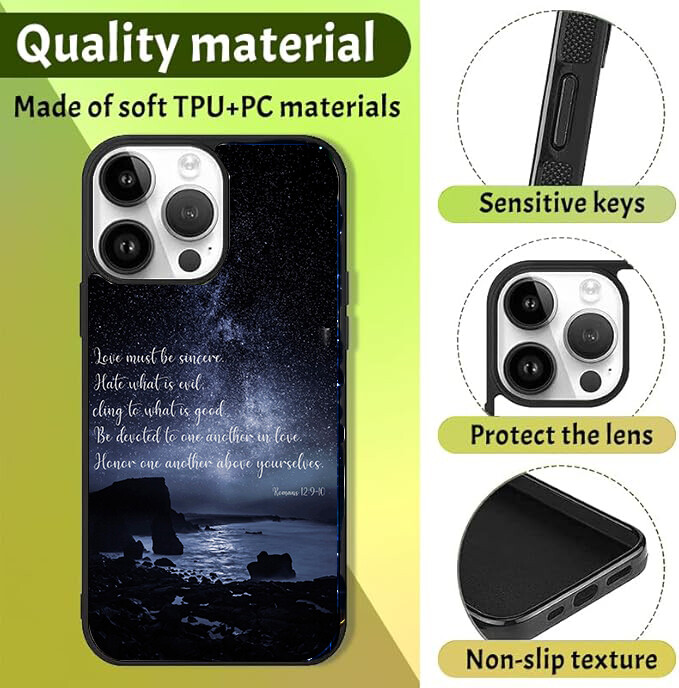 Phone Case, TPU Protective Case Printed With Bible verse Scratch-Resistant Cover