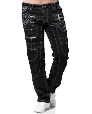 KOSMO LUPO Herren Jeans Hose Black Denim STRETCH Japan Style
