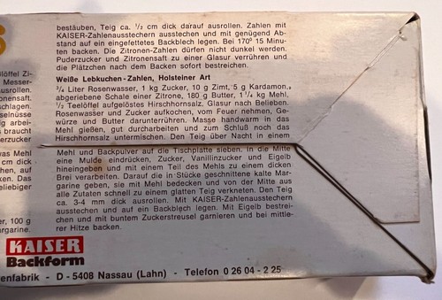 Cortador de galletas Kaiser Numberausstecher vintage números de 3,5", Alemania Occidental - Imagen 6 de 9