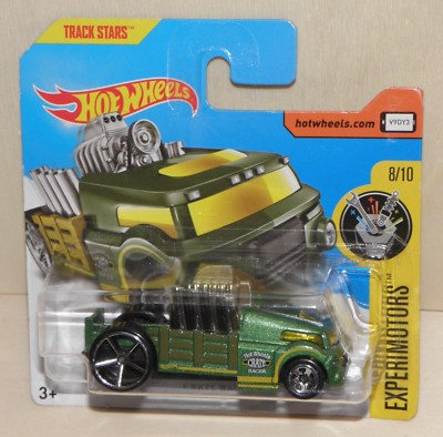 2017 Hot Wheels CRATE RACER grün beweglicher Motor HW EXPERIMOTORS # 195 DTX40