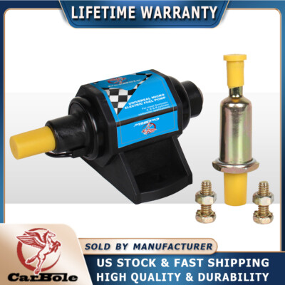 Universal 12S Micro Electric Fuel Pump Electric External For Carburetor 4-7 PSI