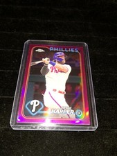 2024 Topps Chrome BRYCE HARPER Base PINK REFRACTOR Phillies #62