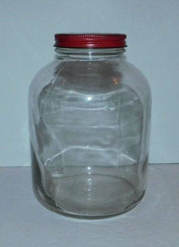 NEAT VINTAGE DURAGLAS GLASS JAR WITH "DEAR CUSTOMER" SWEETOSE LID