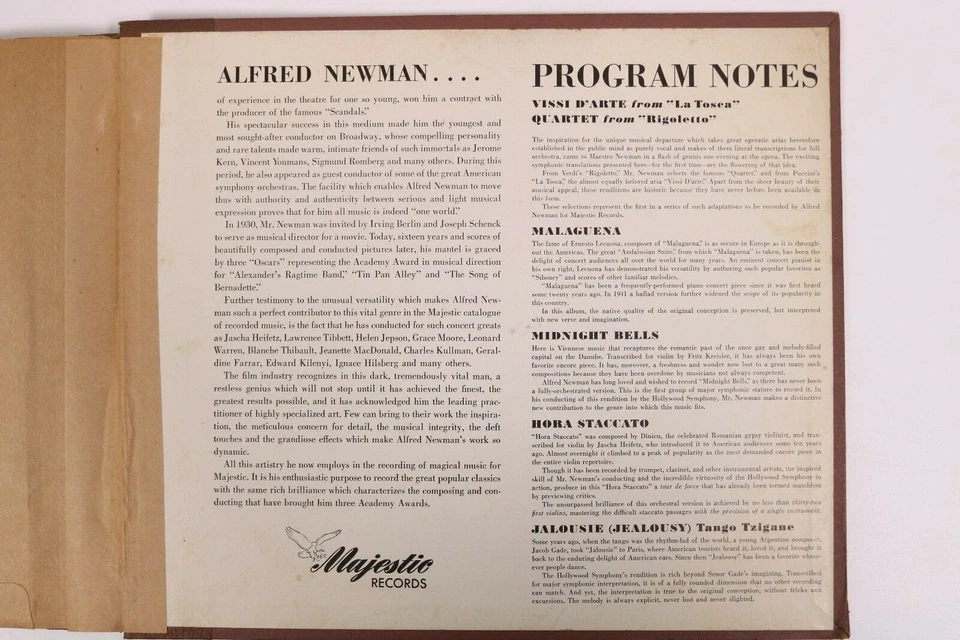 Набор Alfred Newman Conducts Hollywood Symphony Majestic Records 78 об/мин 4 - Изображение 3 из 4