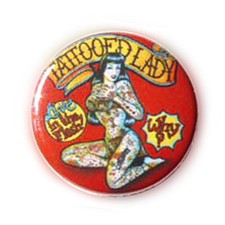 Badge DAME TATTOOEE burlesque lady Pin up rockabilly punk rock glamour pop Ø25mm