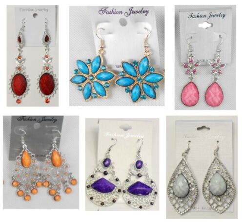 A-004 Wholesale Jewelry lot 10 pairs Mixed Style Drop Fashion Dangle Earrings - Afbeelding 1 van 12
