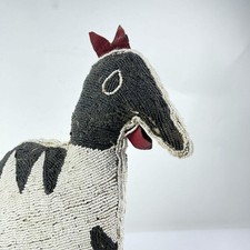 Yoruba Beaded Black and White Chicken Nigeria