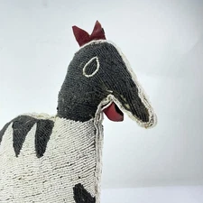 Yoruba Beaded Black and White Chicken Nigeria