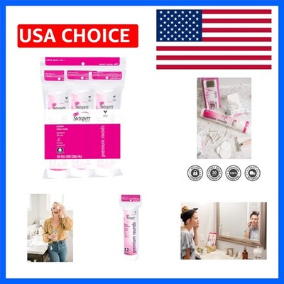 240 Count Hypoallergenic Cotton Rounds for Gentle Makeup Removal