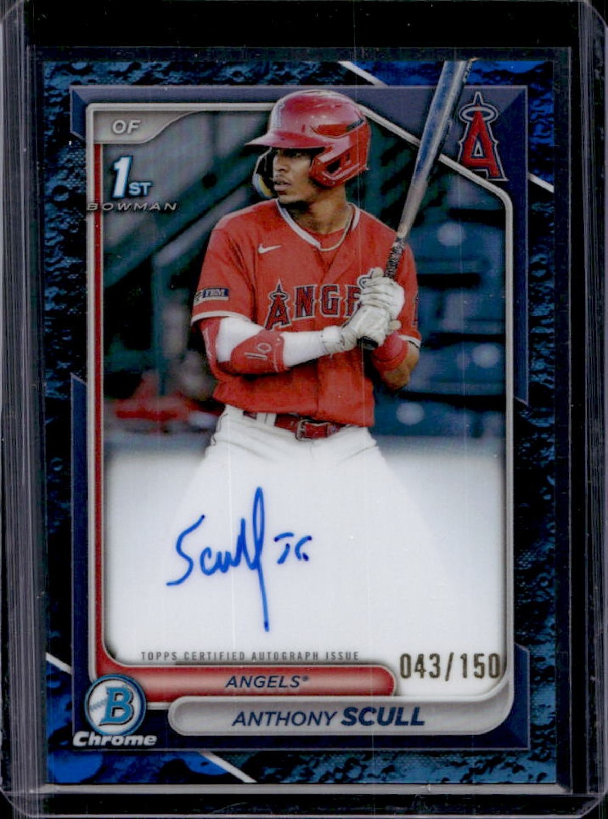 2024 Bowman Anthony Scull Chrome Auto Blue Lunar Refractor 1st #43/150