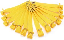 24-Pack Yellow Nylon Poultry Leg Bands - Game Fowl Tie Cords  Tether Straps
