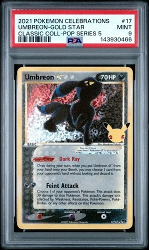 Pokémon Celebrations Umbreon-Gold Star #17 PSA 9 Mint