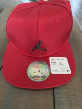 NWT Nike Air Jordan Kids Rise Cap Hat Red Metal Jumpman Youth Size 8-20