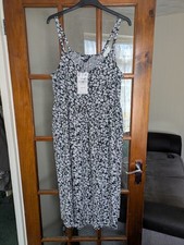 Yours Stappy Black - White Floral Print Dress, Size 18