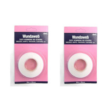 2x Wundaweb 20m Extra Strong Iron-On Hemming Tape No Sewing Fabric Wonderweb