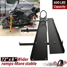 600 LBS Motorcycle Carrier Heavy Duty Dirt Bike Rack Hitch Mount Hauler w/ Ramp