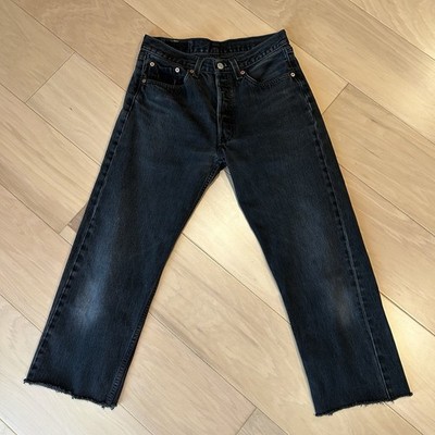 Vintage Levi s 501xx Crop Denim Black Jeans 1997 USA Made 501-0660 Men s 28x24