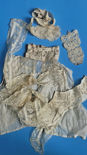 Antique LACE DRESS COLLAR Victorian Clothing Lot