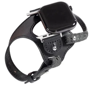 Steampunk Ergonomic Genuine Leather Hand Made Watch Band For Apple Watch 