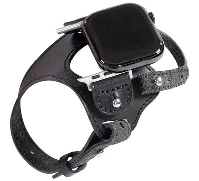 Steampunk Ergonomic Genuine Leather Hand Made Watch Band For Apple Watch 