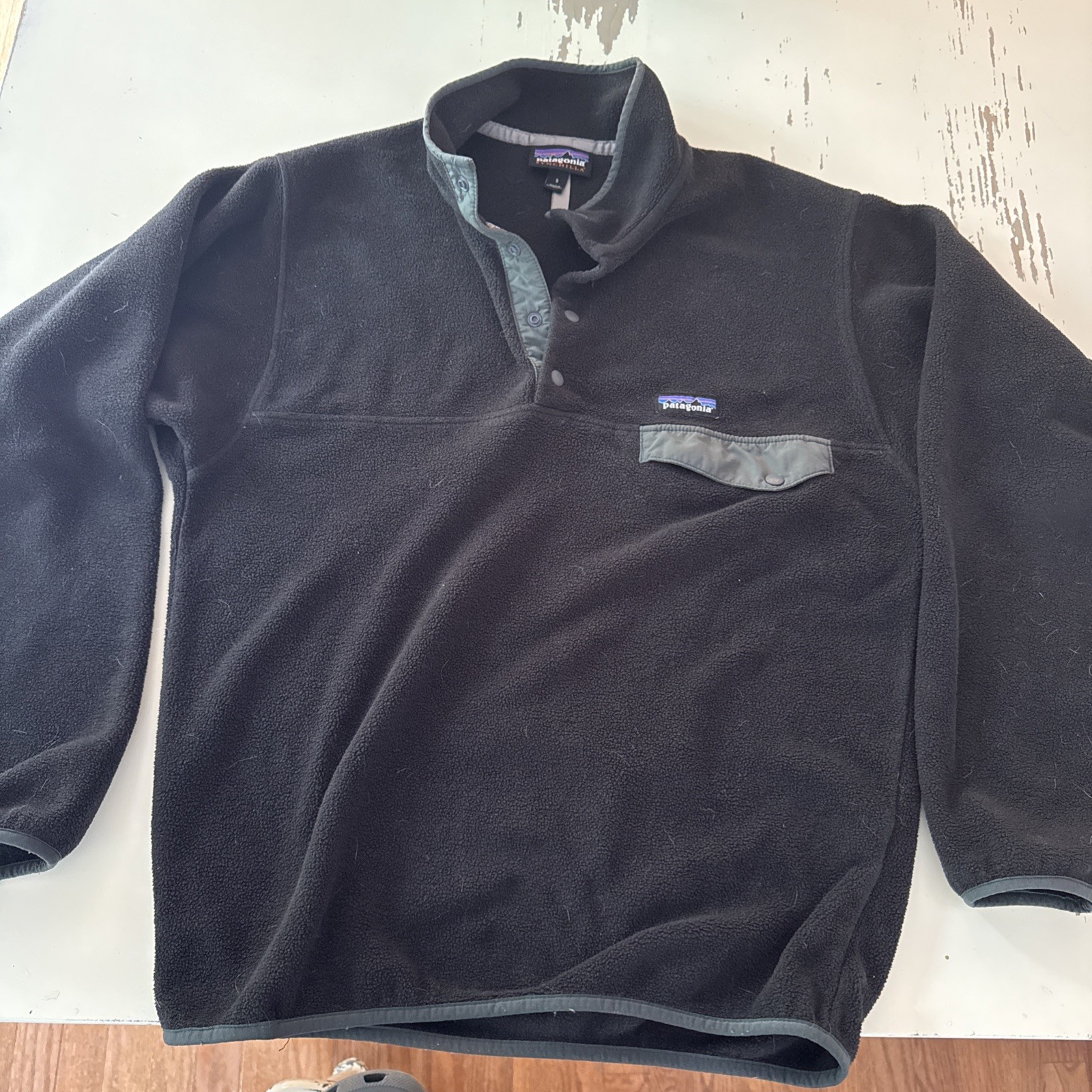 Patagonia Synchilla Men's Black Fleece Pullover Sweater High Neck Long Sleeve S
